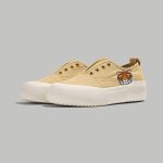 Beige Platform Slip-On Sneakers with Tiger Emblem
