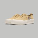 Beige Slip-On Platform Sneakers with Embroidered Tiger Patch