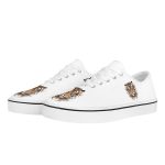 White Canvas Sneakers with Watercolor Tiger Prints