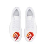 White Canvas Sneakers with Fiery Red Tiger Prints